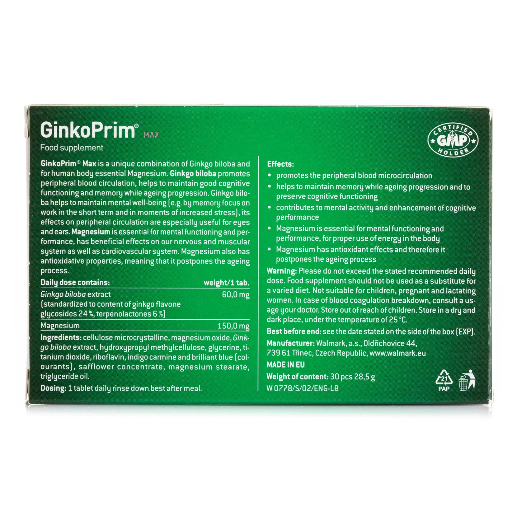 GinkoPrim Max 30 Tab Secondary image