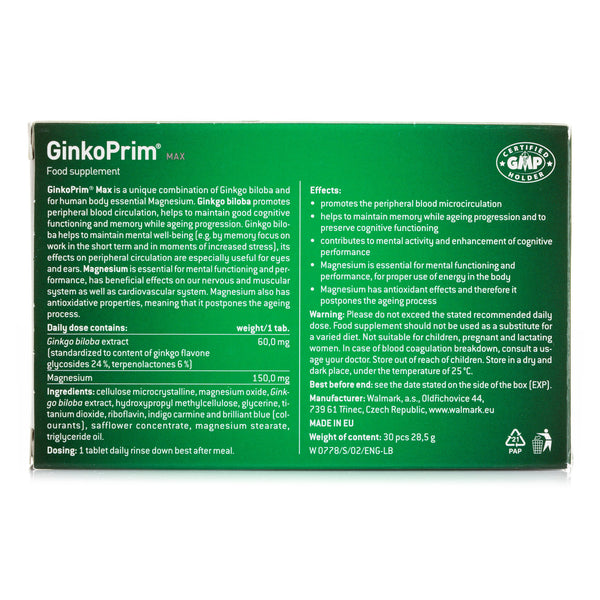 GinkoPrim Max 30 Tab - MazenOnline