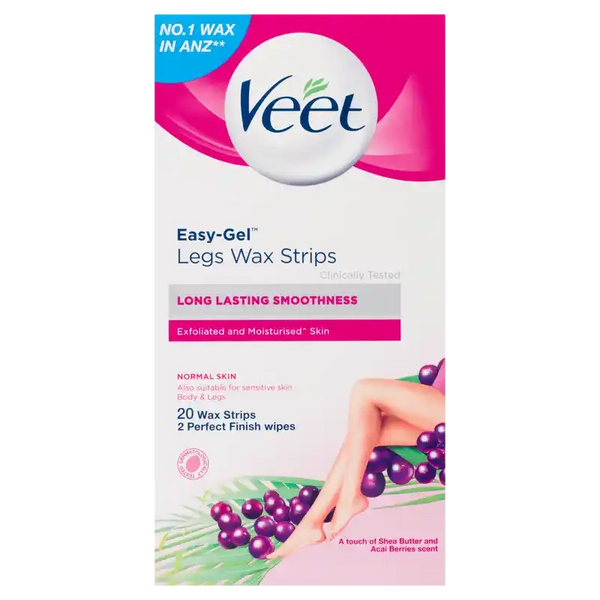 Easy EasyGrip 20 Ready to Use Wax Strips + 4 Perfect Finish Wipes (Shea Butter Berry) - MazenOnline