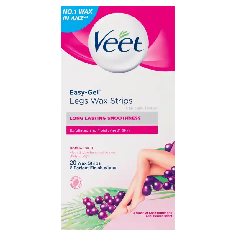 Easy EasyGrip 20 Ready to Use Wax Strips + 4 Perfect Finish Wipes (Shea Butter Berry) - MazenOnline