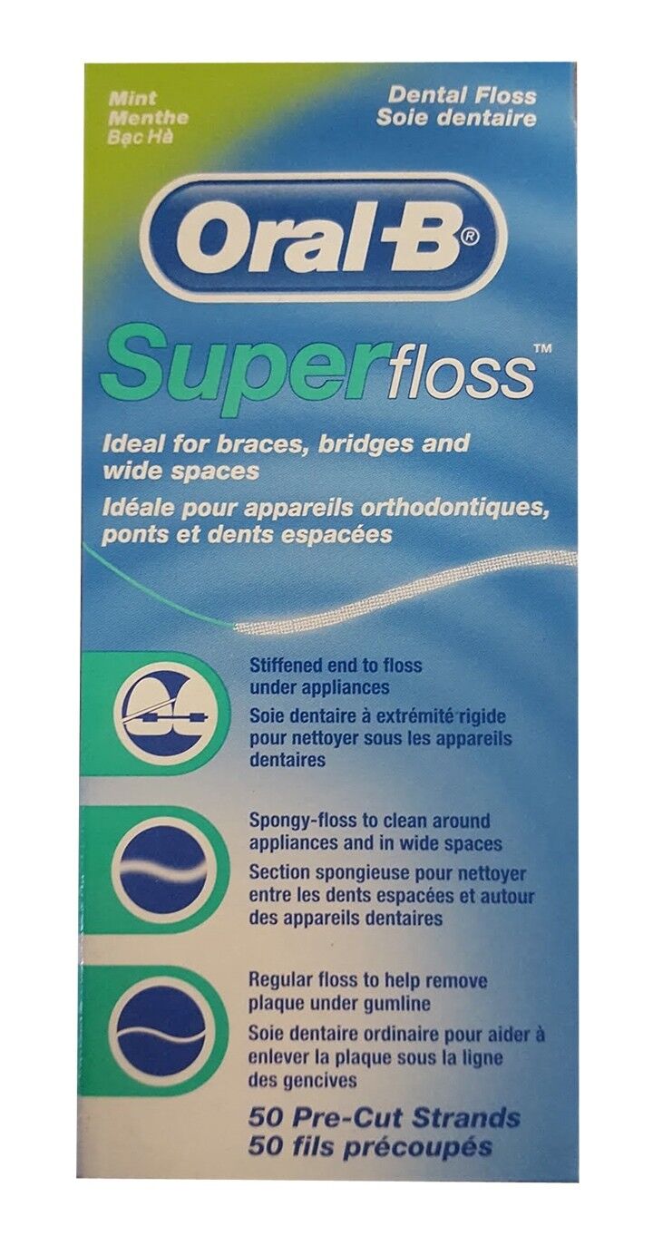 Super Floss Dental Floss on Braces and Implants 50 Pc - MazenOnline
